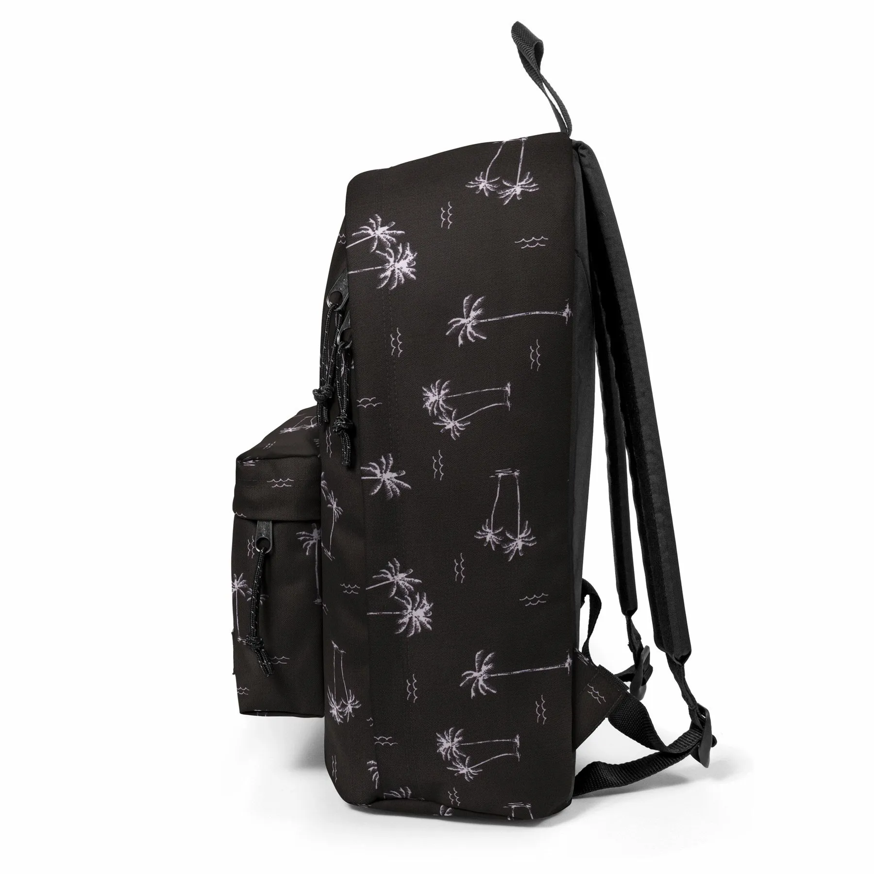 MOCHILA EASTPAK Out Of Office 27 litros con bolsillo ordenador EK767O21 Icons Black negra toque tropical palmeras