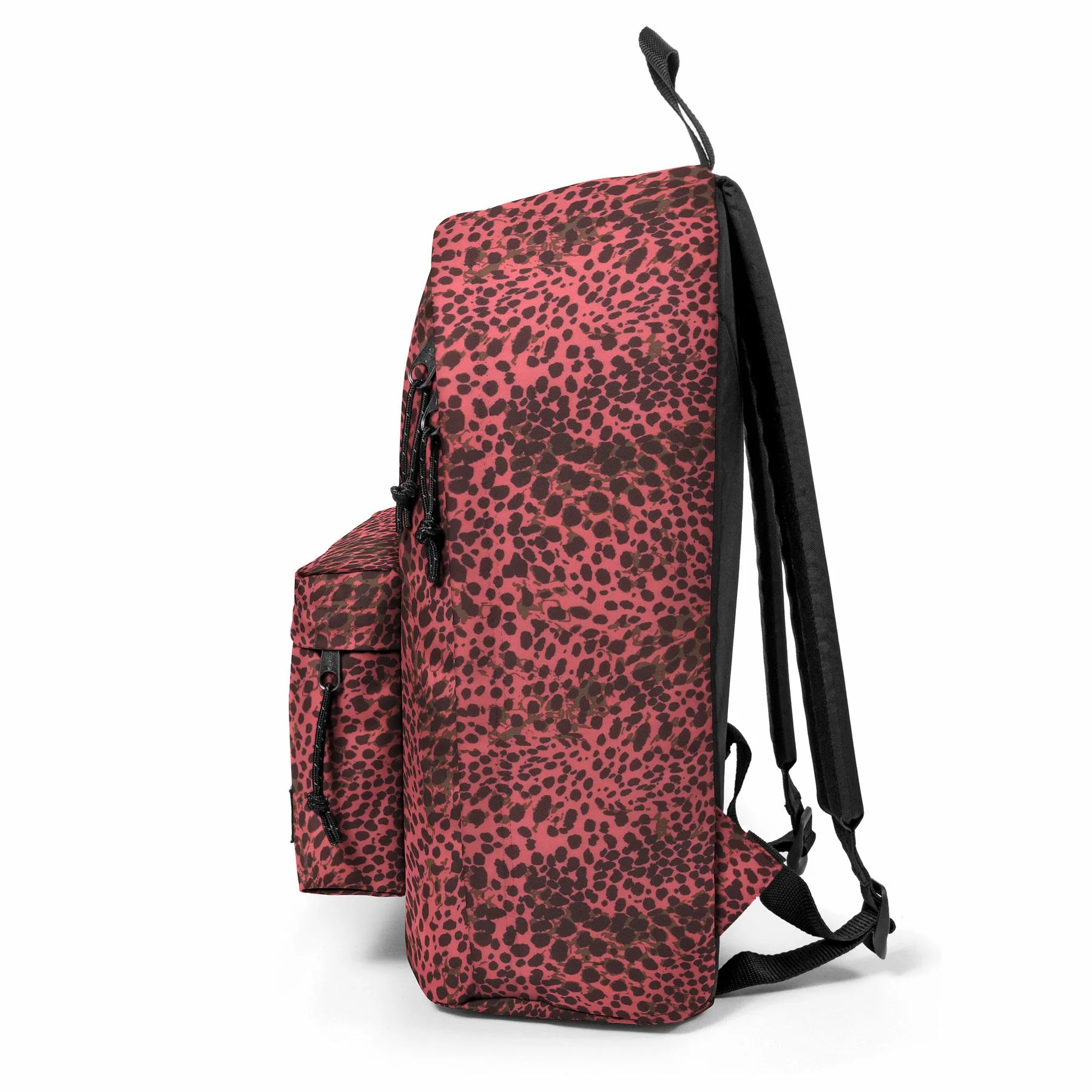 MOCHILA EASTPAK Out of office 27 litros con bolsillo pórtatil EK7679A4 Accentimal Peach animal print rosa y marrón