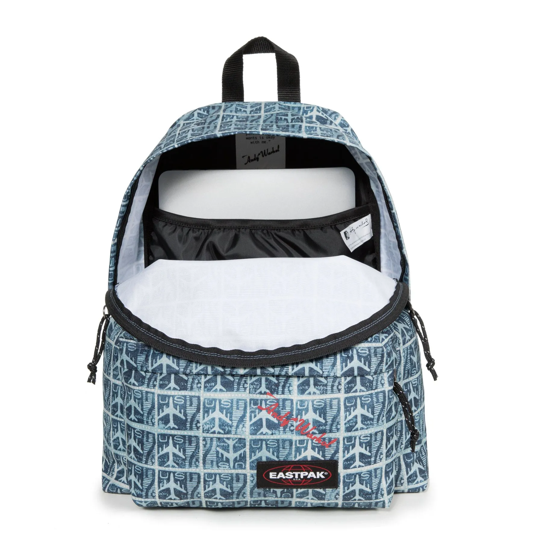 MOCHILA EASTPAK Padded PAK’R EK62059V Andy Warhol Airmail AVION AZUL GRIS EDICIÓN LIMITADA