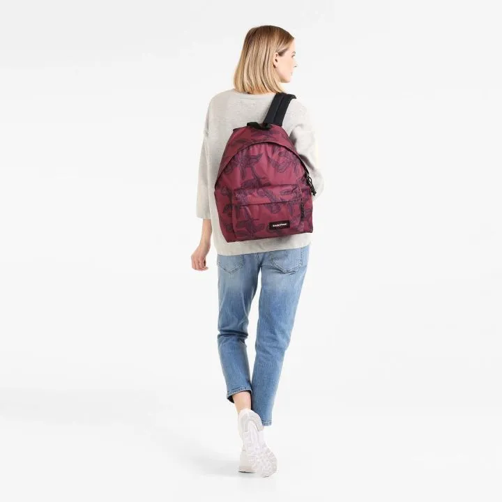 MOCHILA EASTPAK Padded Pak’r® 24 litros EK62044T Leaves Merlot granate flores