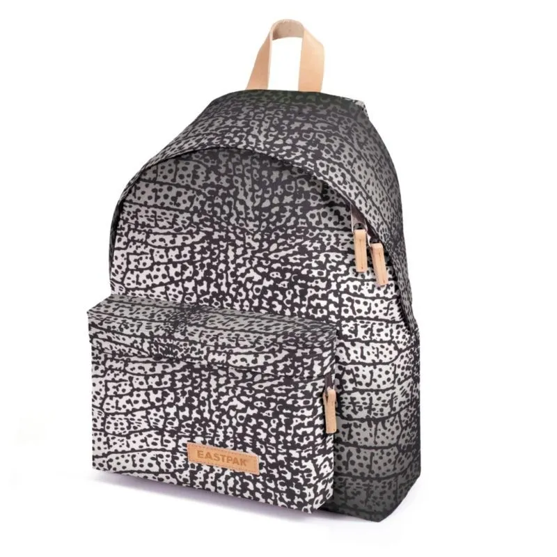 MOCHILA EASTPAK Padded Pak’r® 24 litros EK62066H CROCODE Detalles de PIEL ANIMAL PRINT NEGRA Y BEIG