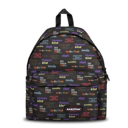 MOCHILA EASTPAK Padded Pak’r® 24 litros EK6209A6 NOSTALGIA negra con letras de colores