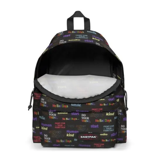 MOCHILA EASTPAK Padded Pak’r® 24 litros EK6209A6 NOSTALGIA negra con letras de colores