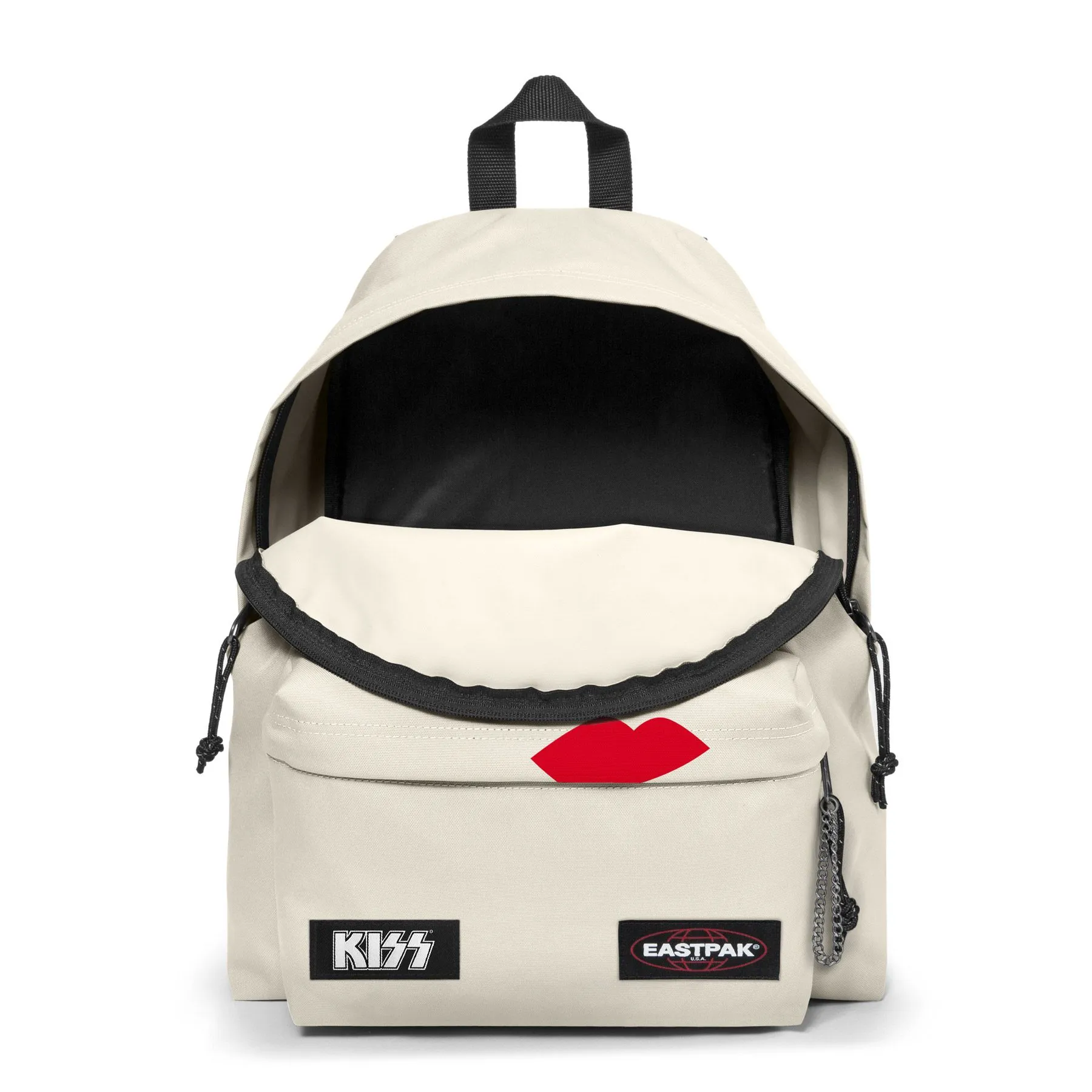 MOCHILA EASTPAK Padded Pak’r® 24 litros EK620Q84 Kiss White blanca inspirada mundo rock and roll labios