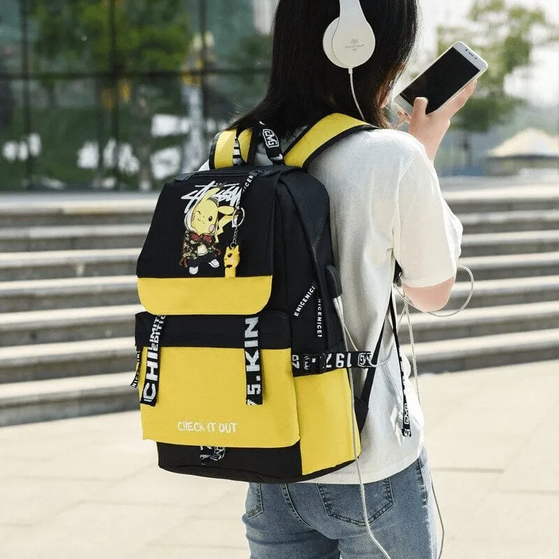 Mochila Pokémon Pikachu Amarillo