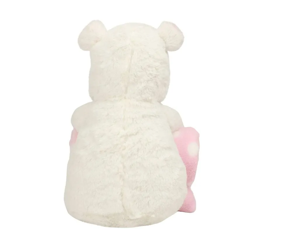 Mumbles MM606 - Peluche y manta Hipopótamo MM606 - Blanco / Rosa