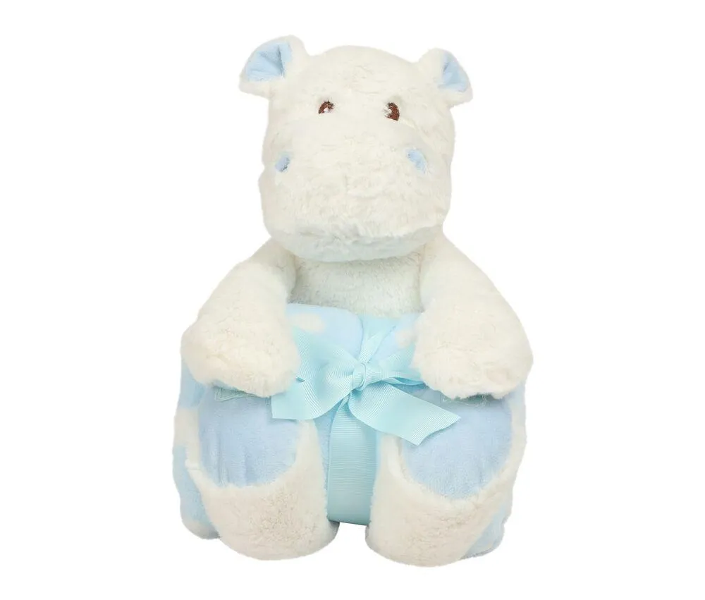 Mumbles MM606 - Peluche y manta Hipopótamo MM606 - Blanco / Rosa