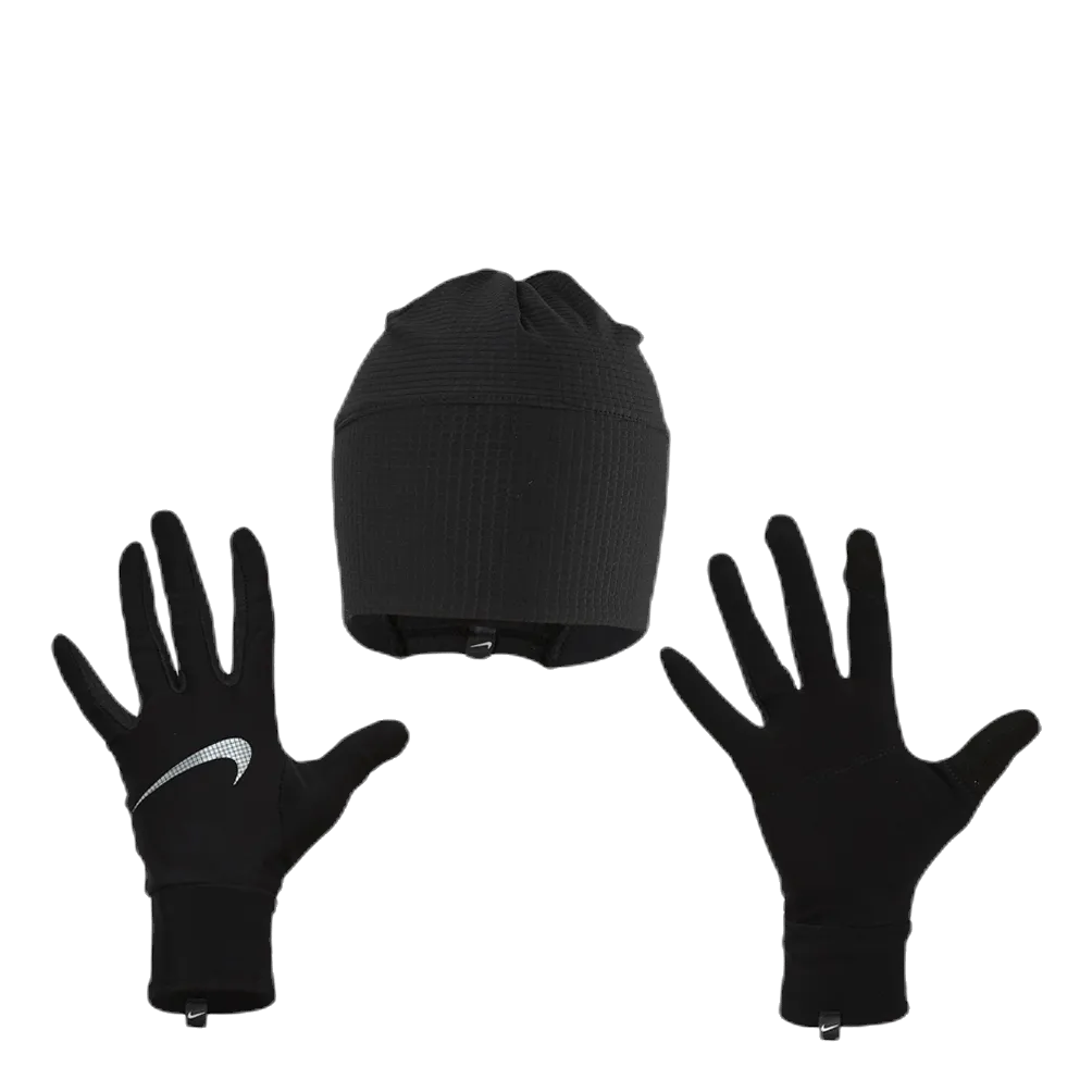 Nike Eq Essential Running Hat And Glove Set Black