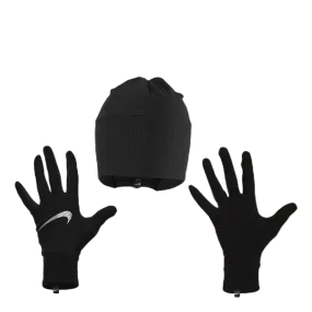 Nike Eq Essential Running Hat And Glove Set Black