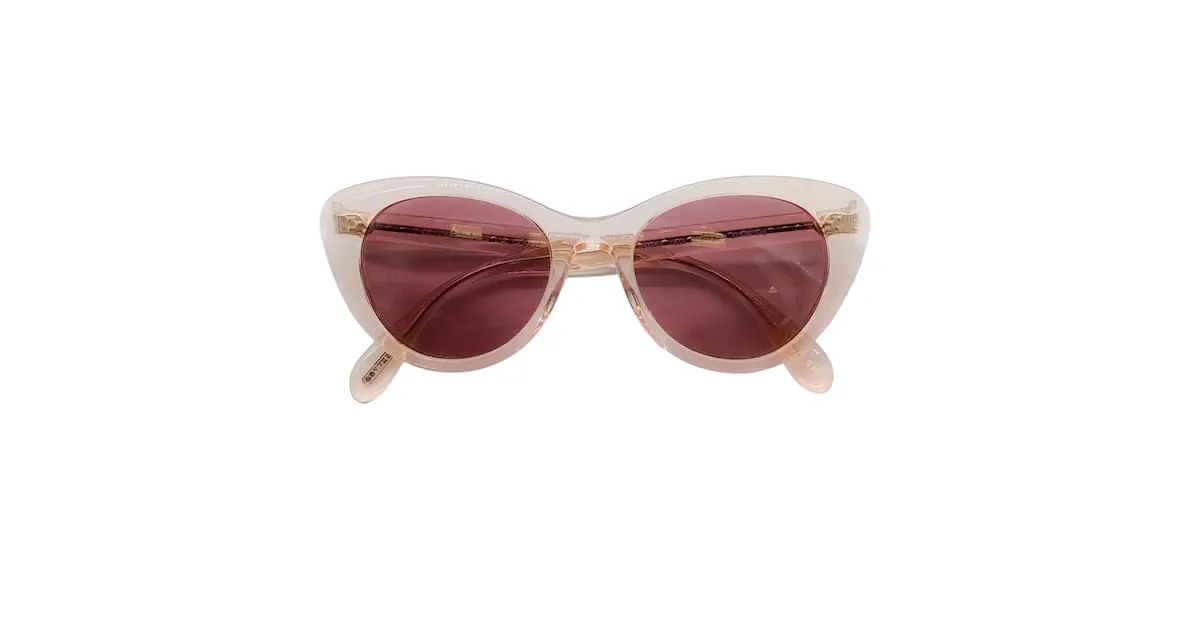 Oliver Peoples Rishell rosa claro / Gafas de sol con montura de plástico y lentes moradas 