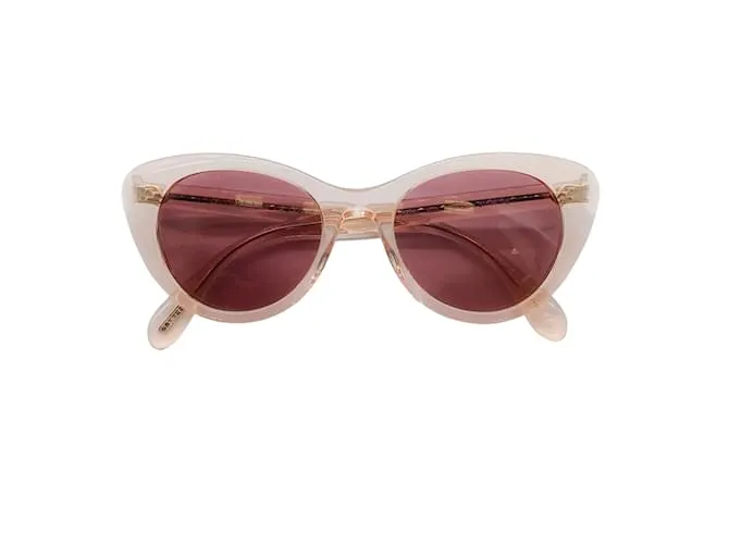 Oliver Peoples Rishell rosa claro / Gafas de sol con montura de plástico y lentes moradas 