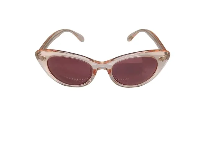 Oliver Peoples Rishell rosa claro / Gafas de sol con montura de plástico y lentes moradas 