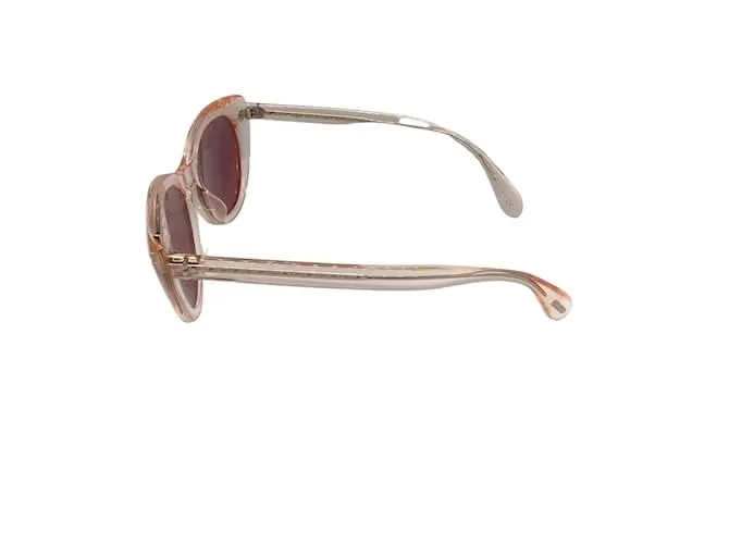 Oliver Peoples Rishell rosa claro / Gafas de sol con montura de plástico y lentes moradas 