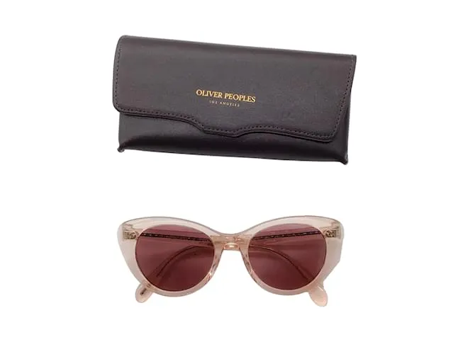 Oliver Peoples Rishell rosa claro / Gafas de sol con montura de plástico y lentes moradas 