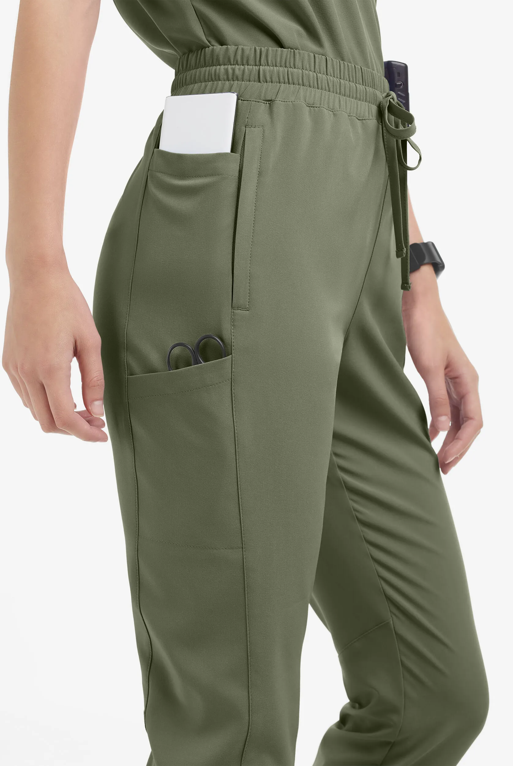 Pantalón médico Easy STRETCH Kourtney estilo jogger con piernas delgadas modernas y 5 bolsillos para mujer