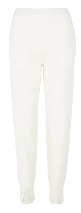 Pantalón estilo jogger de cachemira en blanco