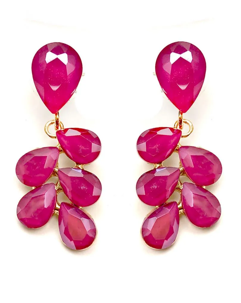 PENDIENTES FUCSIAS PARA INVITADAS DE BODAS Y DAMAS DE HONOR