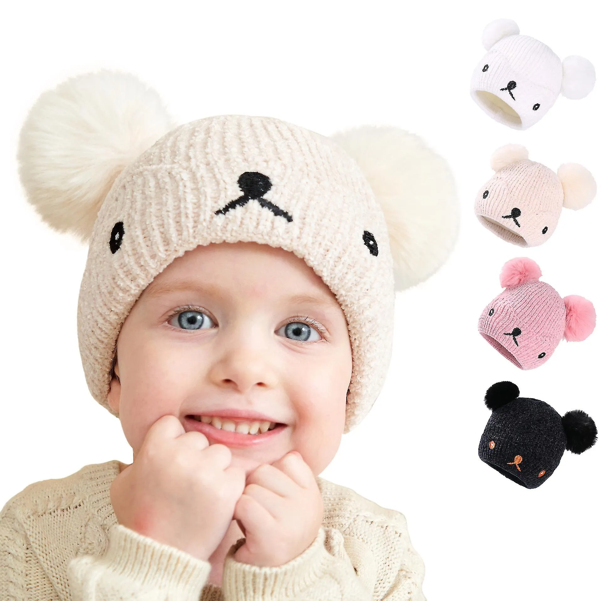 Rebirth Baby Trapper Hat With Double Pompom