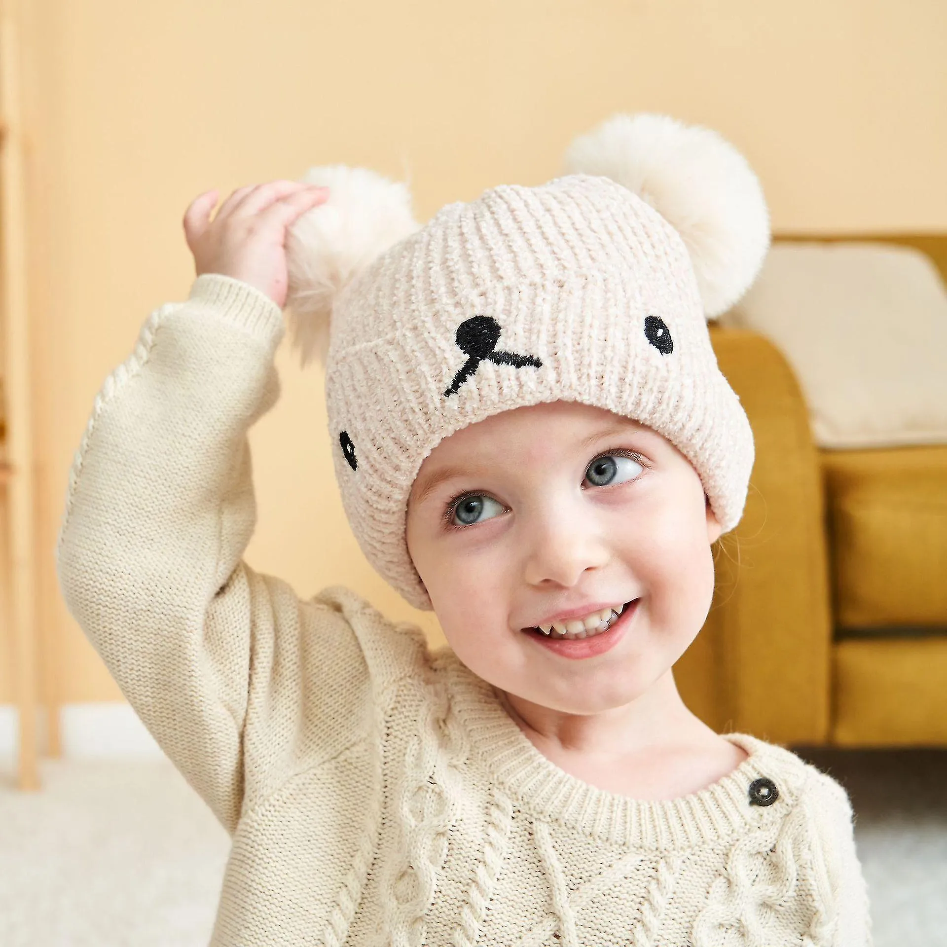 Rebirth Baby Trapper Hat With Double Pompom