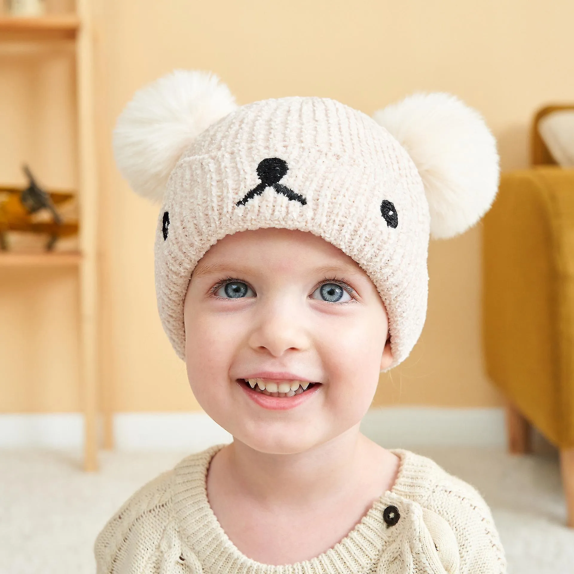 Rebirth Baby Trapper Hat With Double Pompom