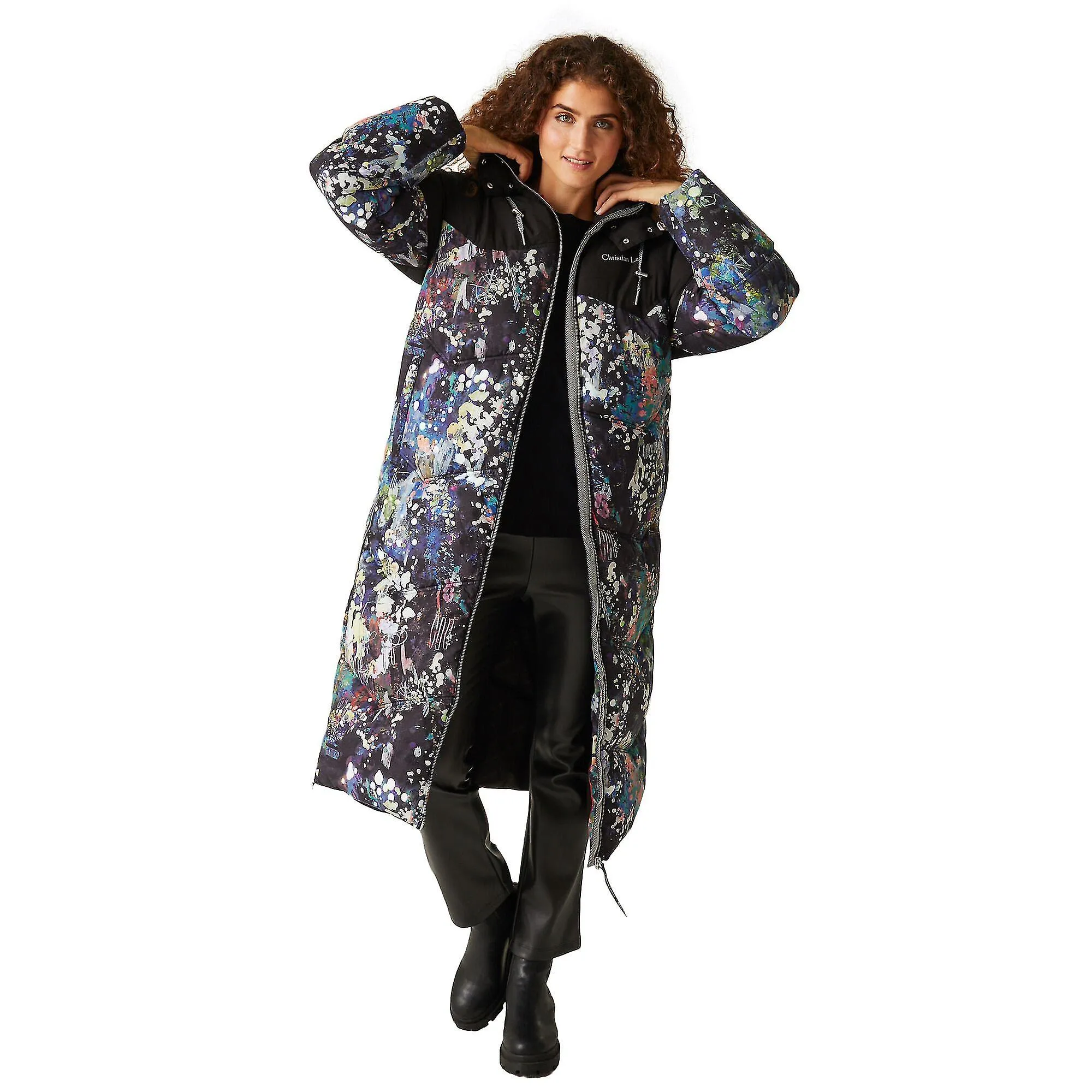 Regatta Womens/Ladies Christian Lacroix Milhaud Paint Splatter Longline Padded Jacket