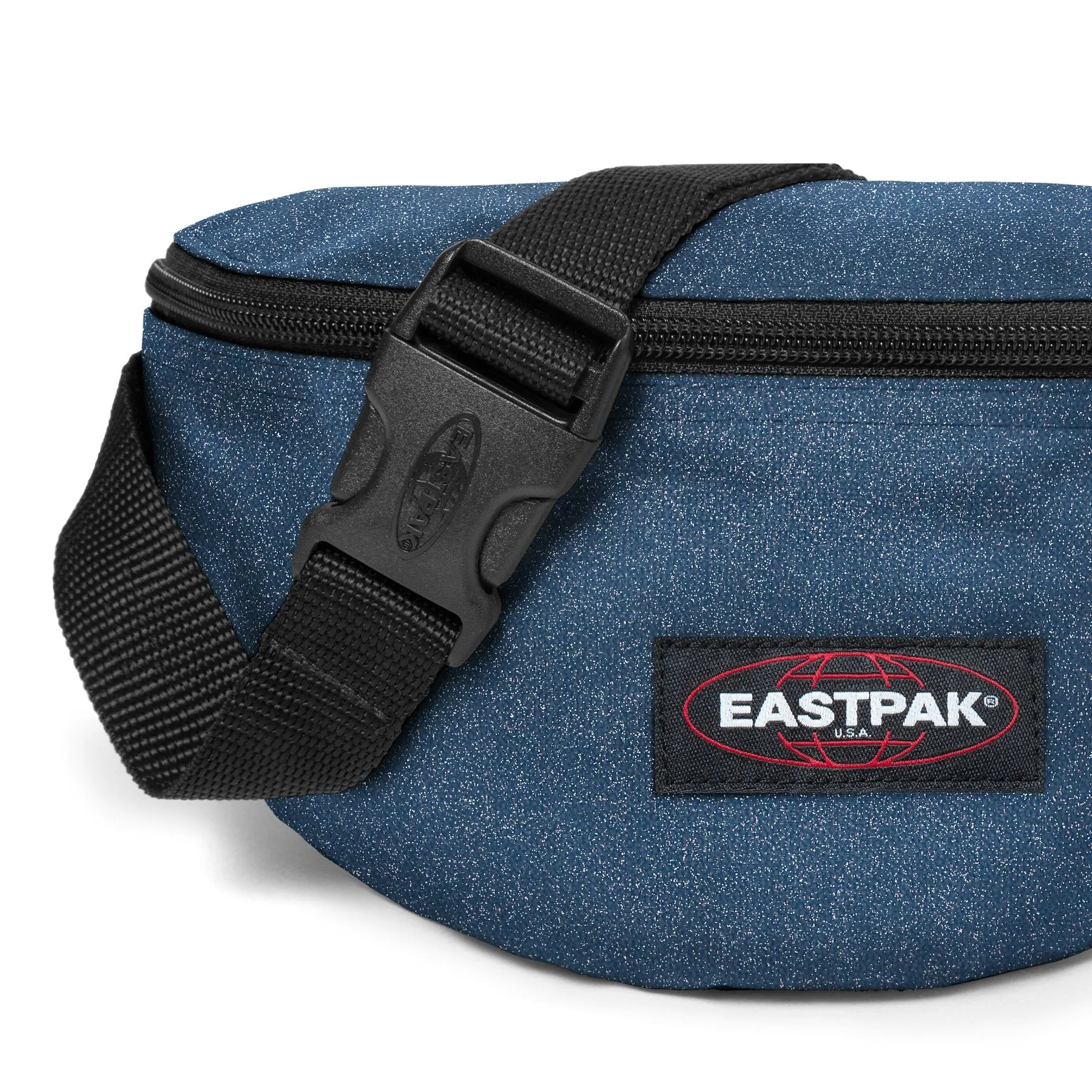 Riñonera Eastpak Springer 2 litros EK074N99 Spark Blue Azul con un toque purpurina