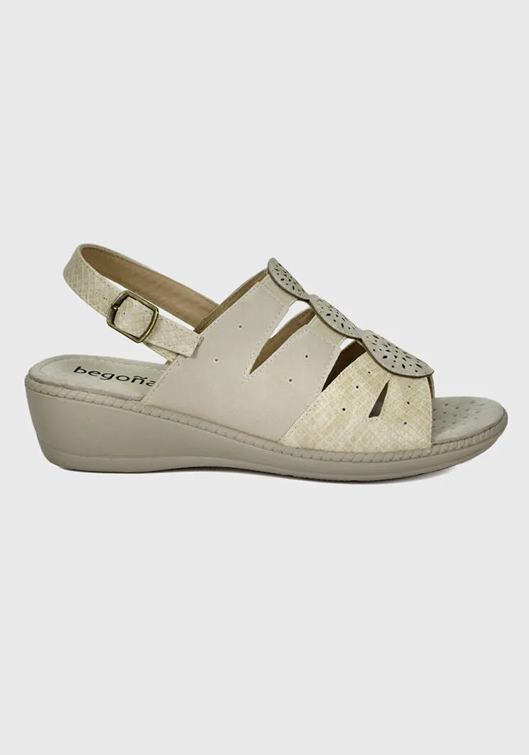 Sandalia Kristale Beige