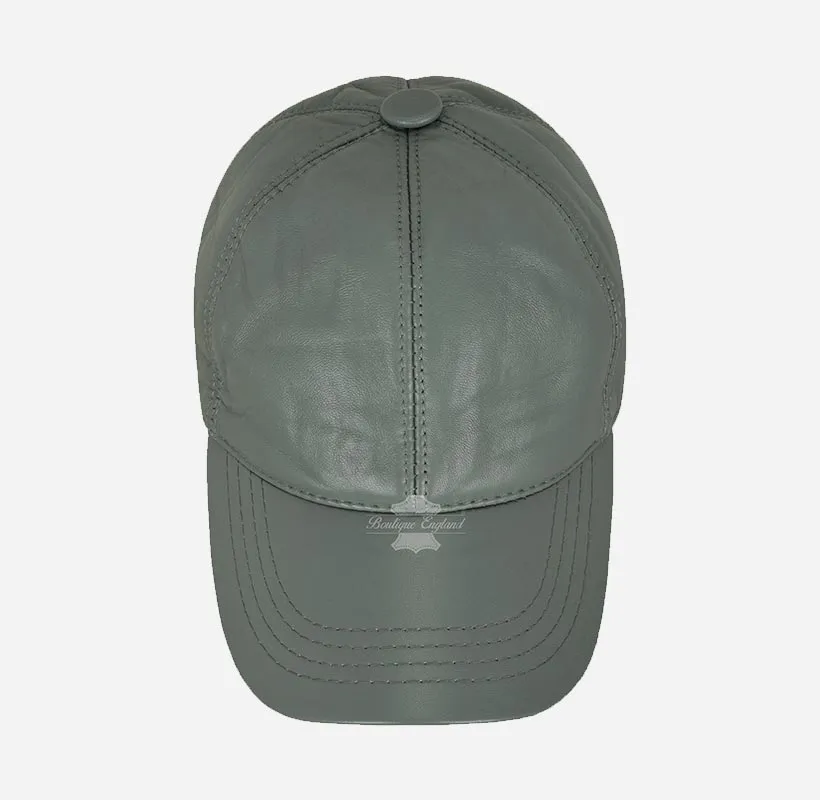 Stylish Unisex Soft Leather Baseball Caps