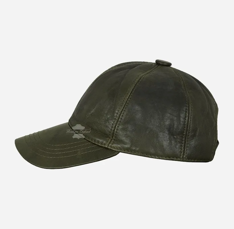 Stylish Unisex Soft Leather Baseball Caps