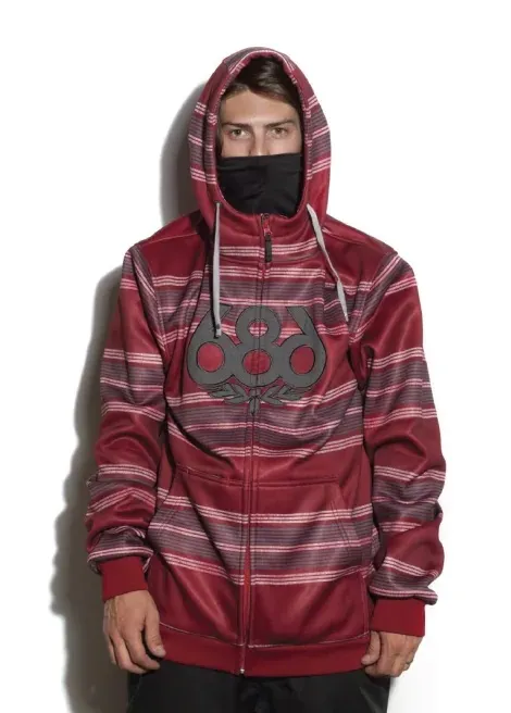 Sudadera 686 hombre caliente con capucha de forro polar reforzado Airflight Advantage Blood Ref. L4W131 roja