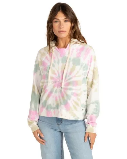 Sudadera BILLABONG con capucha para Mujer  Surfline Hoodie SALT CRYSTAL Ref. W3FL04 Blanca tie-dye