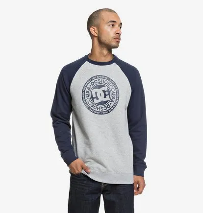 Sudadera DC SHOES Hombre Cuello redondo CIRCLE STAR BLACK IRIS/ GREY HEATHER (xbbs) Ref. EDYSF03177 marino y gris