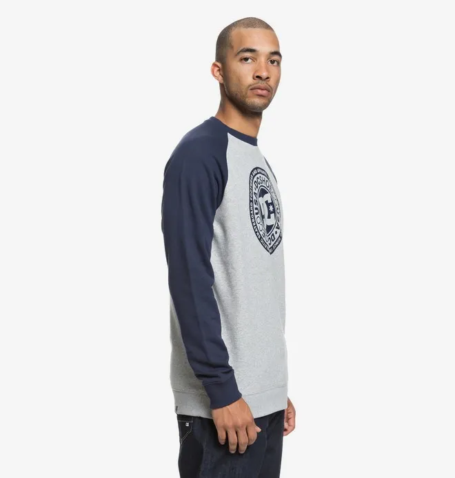 Sudadera DC SHOES Hombre Cuello redondo CIRCLE STAR BLACK IRIS/ GREY HEATHER (xbbs) Ref. EDYSF03177 marino y gris