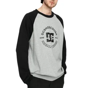 Sudadera DC SHOES Hombre Cuello redondo STAR PILOT HEATHER GREY/BLACK (xssk) Ref. ADYFT03263 gris y negra