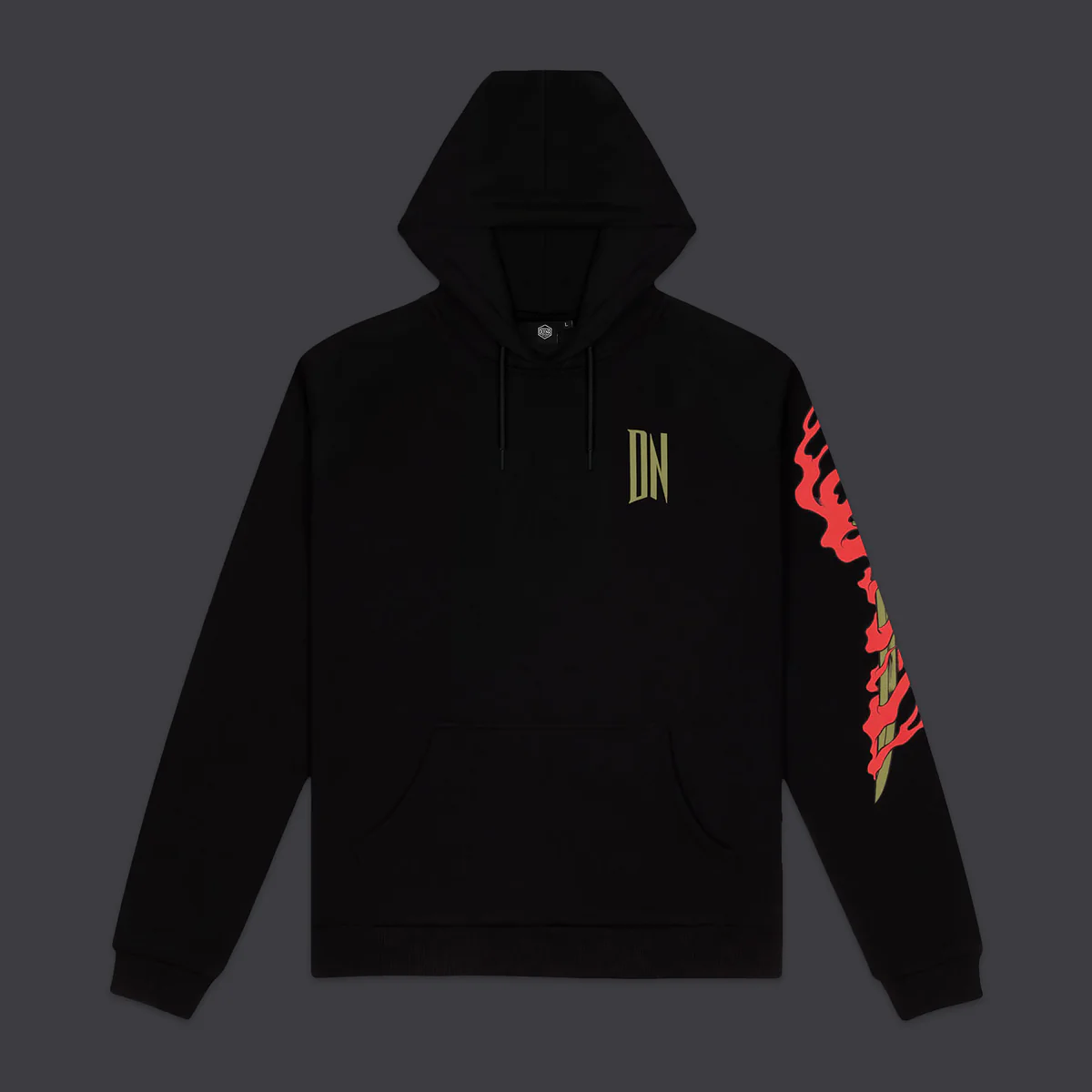 Sudadera DOLLY NOIRE Hombre con capucha Ryu Dragon Hoodie BLACK REF SW172-GQ-01 negra dragón asiático