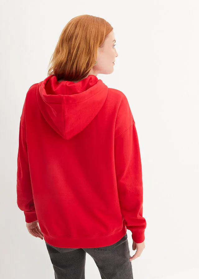 Sudadera holgada con capucha Rojo