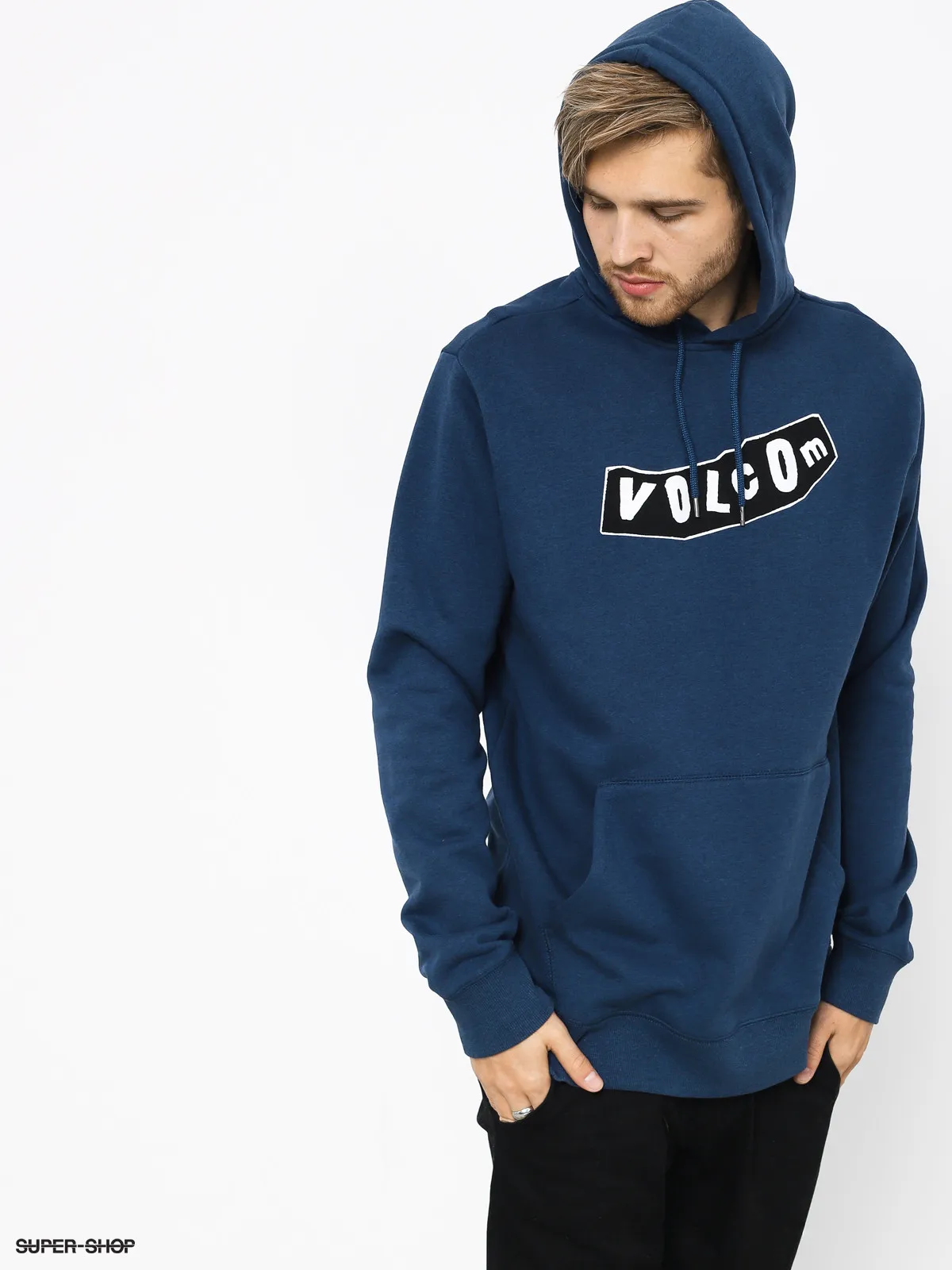 Sudadera Hombre con capucha VOLCOM Supply Stone P/O Ref. A4131804 azul con letras blancas