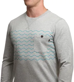 Sudadera Hombre RIP CURL Cuello redondo cement marle 4880 ref.CFEQB4  gris claro olas azules