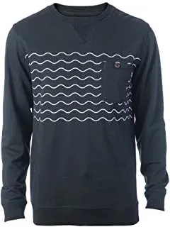 Sudadera Hombre RIP CURL Cuello redondo wavy party crew ref.CFEQB4 black negro olas blancas