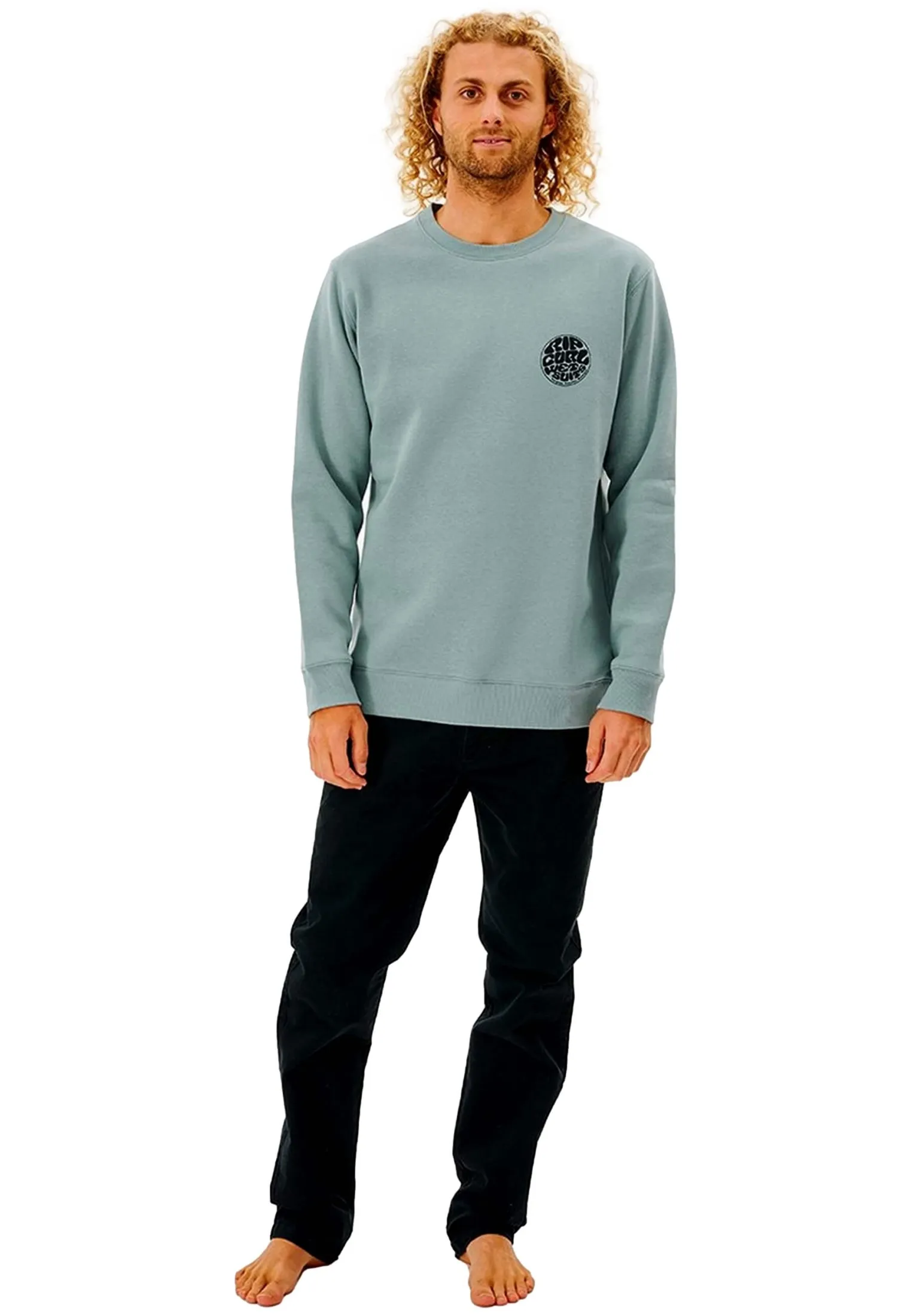 Sudadera Hombre RIP CURL Cuello redondo Wetsuit Icon Crew ref. CFEHN9 mineral blue -azul