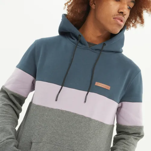 Sudadera Hydroponic hombre con capucha HARLEM ref-23557 DARK BLUE / ROSE / HEATHER GREY azul oscuro lila y gris