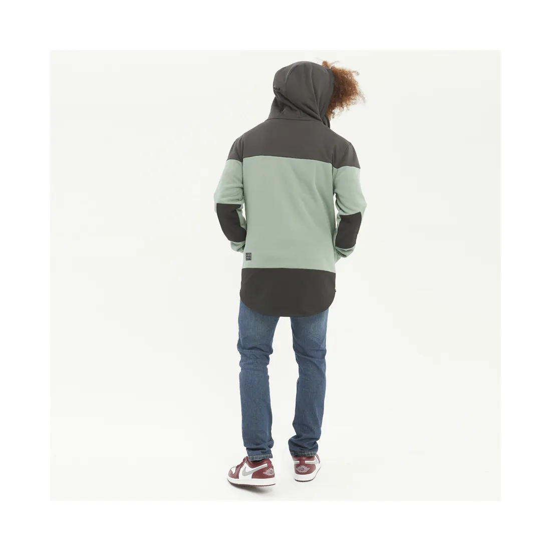 Sudadera Hydroponic hombre con capucha MOUNTAIN ref-23569-01 charcoal /light pine -verde y gris