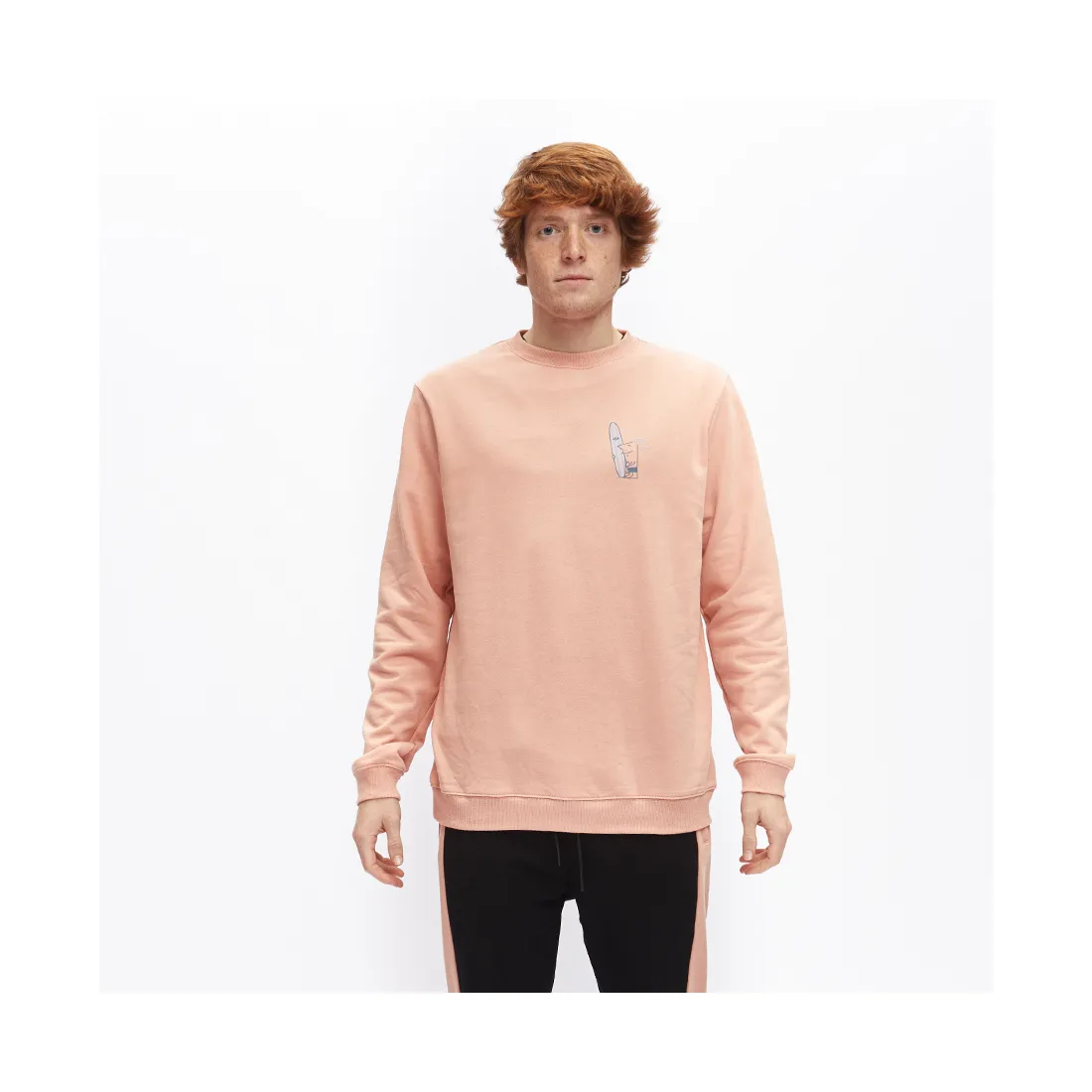 Sudadera Hydroponic hombre cuello redondo divertida surf REF-22542 02 FREEDOM CW rosa salmon