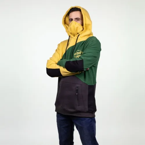 Sudadera Hydroponic Niño con capucha y cascos música DH VORTEX HIFI Ref. 20554Y Verde y mostaza