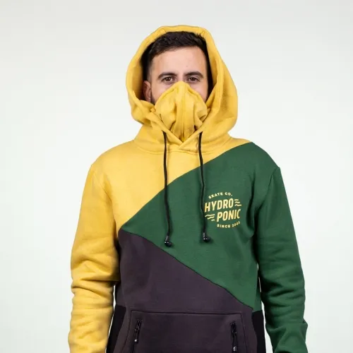 Sudadera Hydroponic Niño con capucha y cascos música DH VORTEX HIFI Ref. 20554Y Verde y mostaza