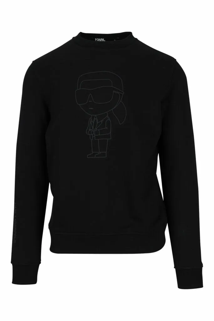 Sudadera negra con maxilogo monocromático de goma