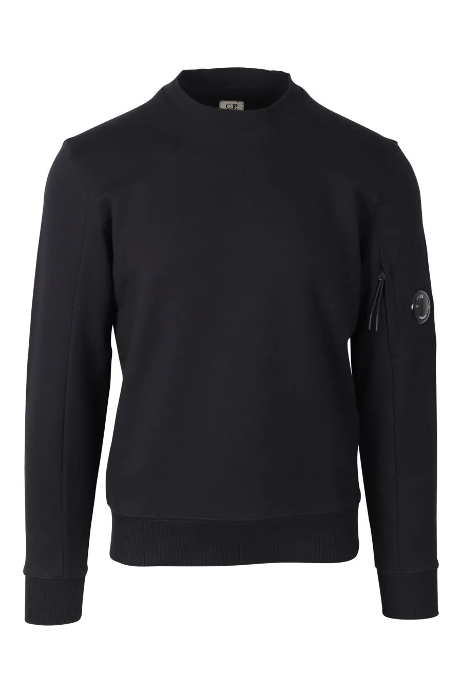 Sudadera negra con minilogo circular lateral