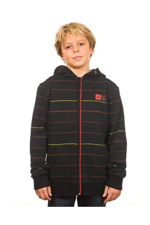 Sudadera niño Rip Curl con capucha y cremallera ref. KFE4GO medina stripes fleece black