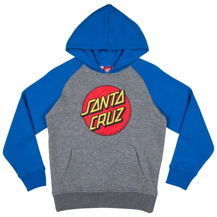 Sudadera niño SANTA CRUZ con capucha para Chicos Ref. YOUTH  DOT HOOD royal dark heather-gris mangas azul intenso