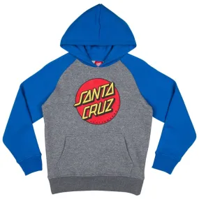 Sudadera niño SANTA CRUZ con capucha para Chicos Ref. YOUTH  DOT HOOD royal dark heather-gris mangas azul intenso